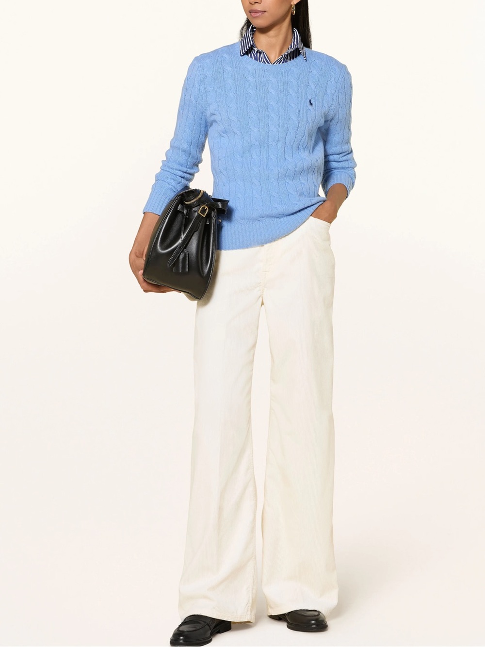 Polo Ralph Lauren Wide Leg Corduroy Trouser Pants Cream size 10